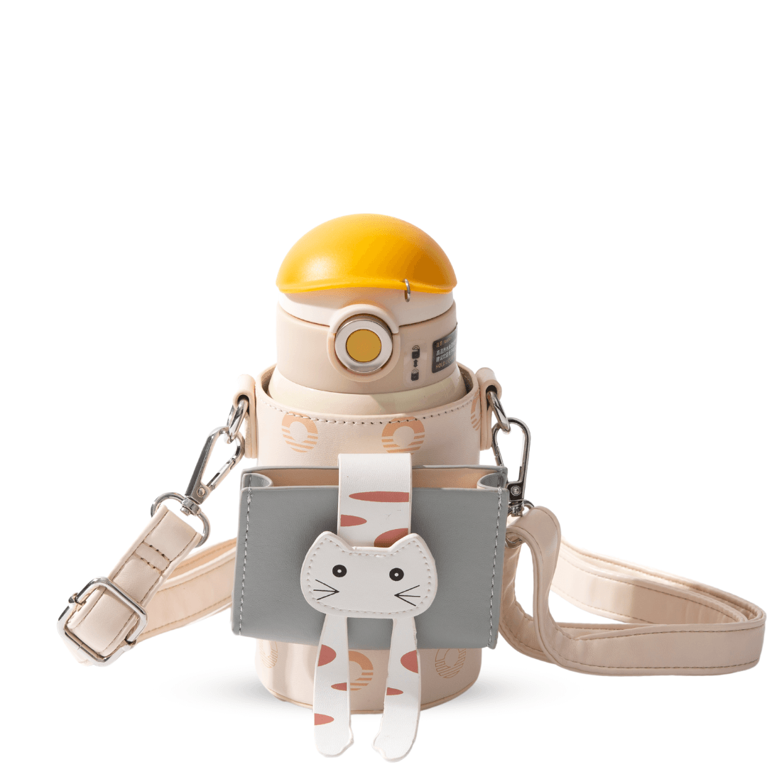 Lying Cat Thermos Cup With Sleeve.