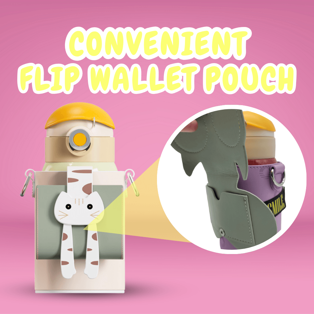 Lying Cat Thermos Cup With Sleeve.