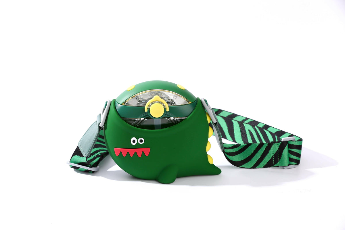 Dinosaur Round Bottle with Lanyard.