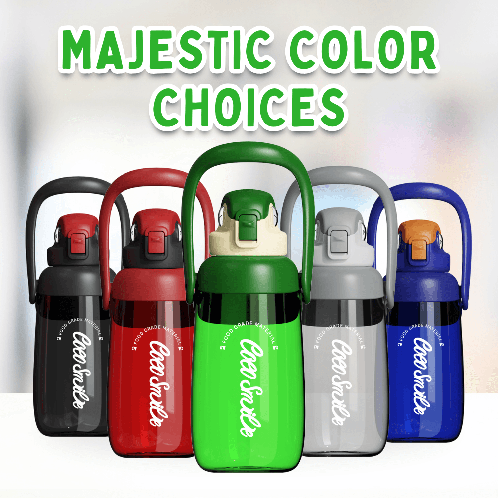 Coco Parrot 68 oz large water bottles shown in multiple color options