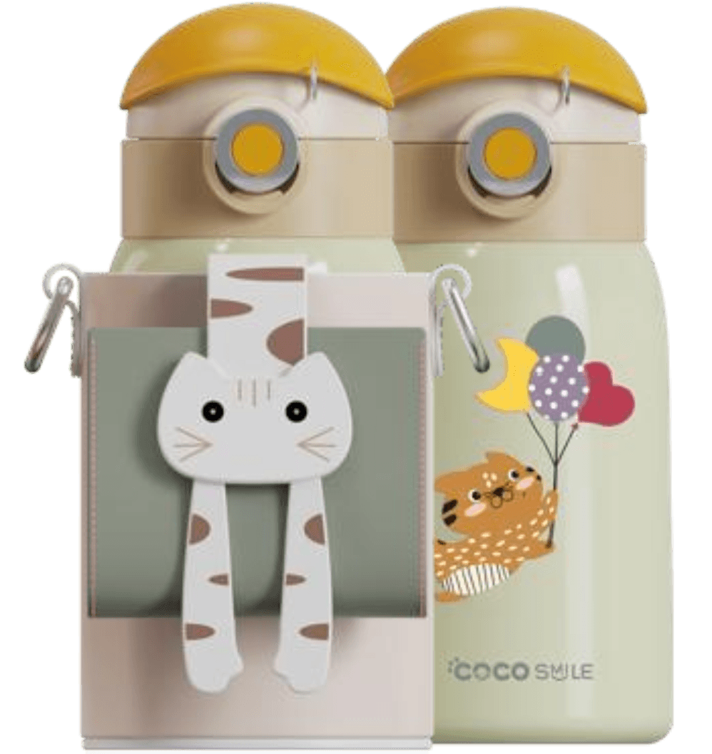 Lying Cat Thermos Cup With Sleeve.