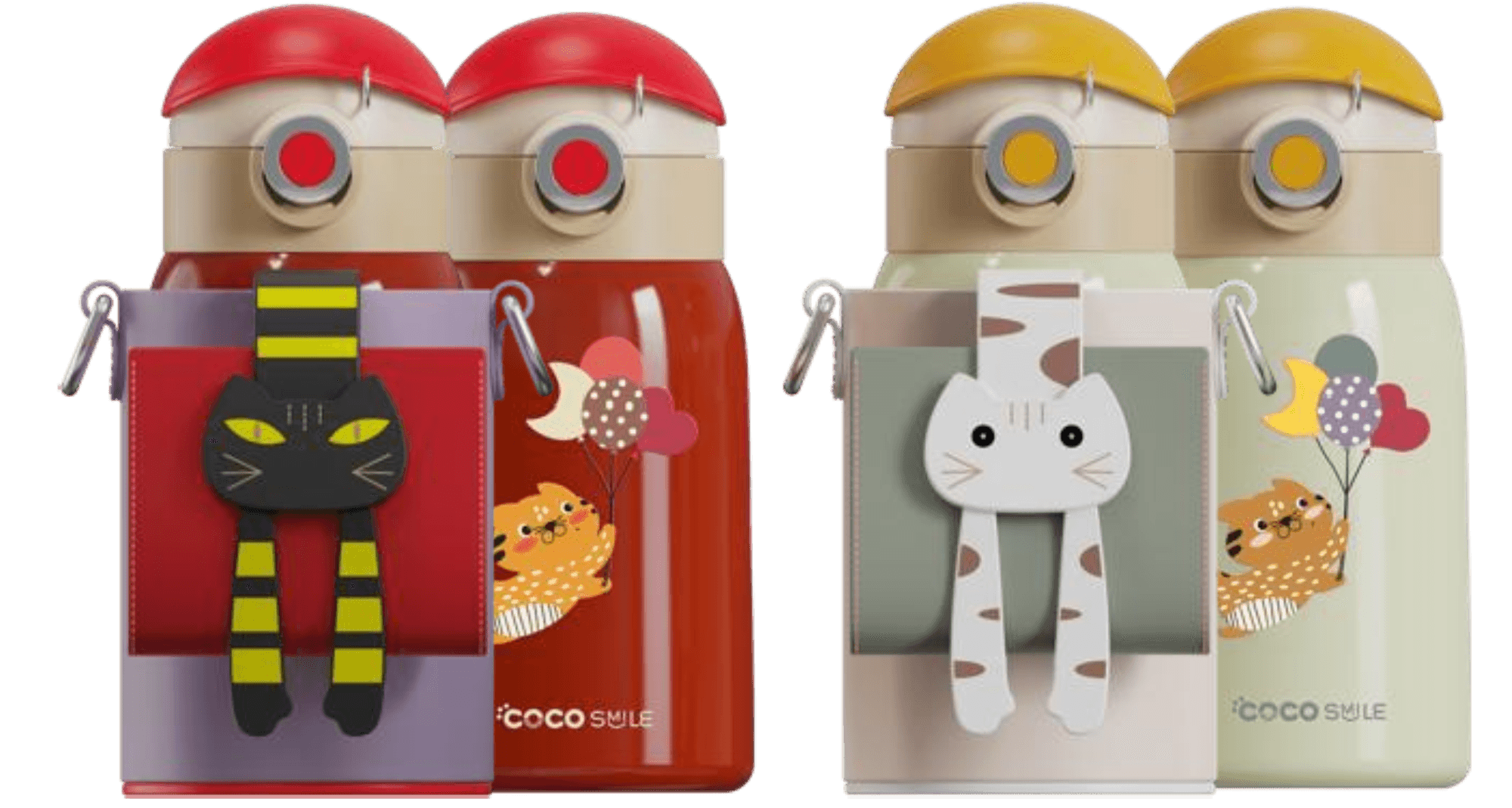 Lying Cat Thermos Cup With Sleeve.