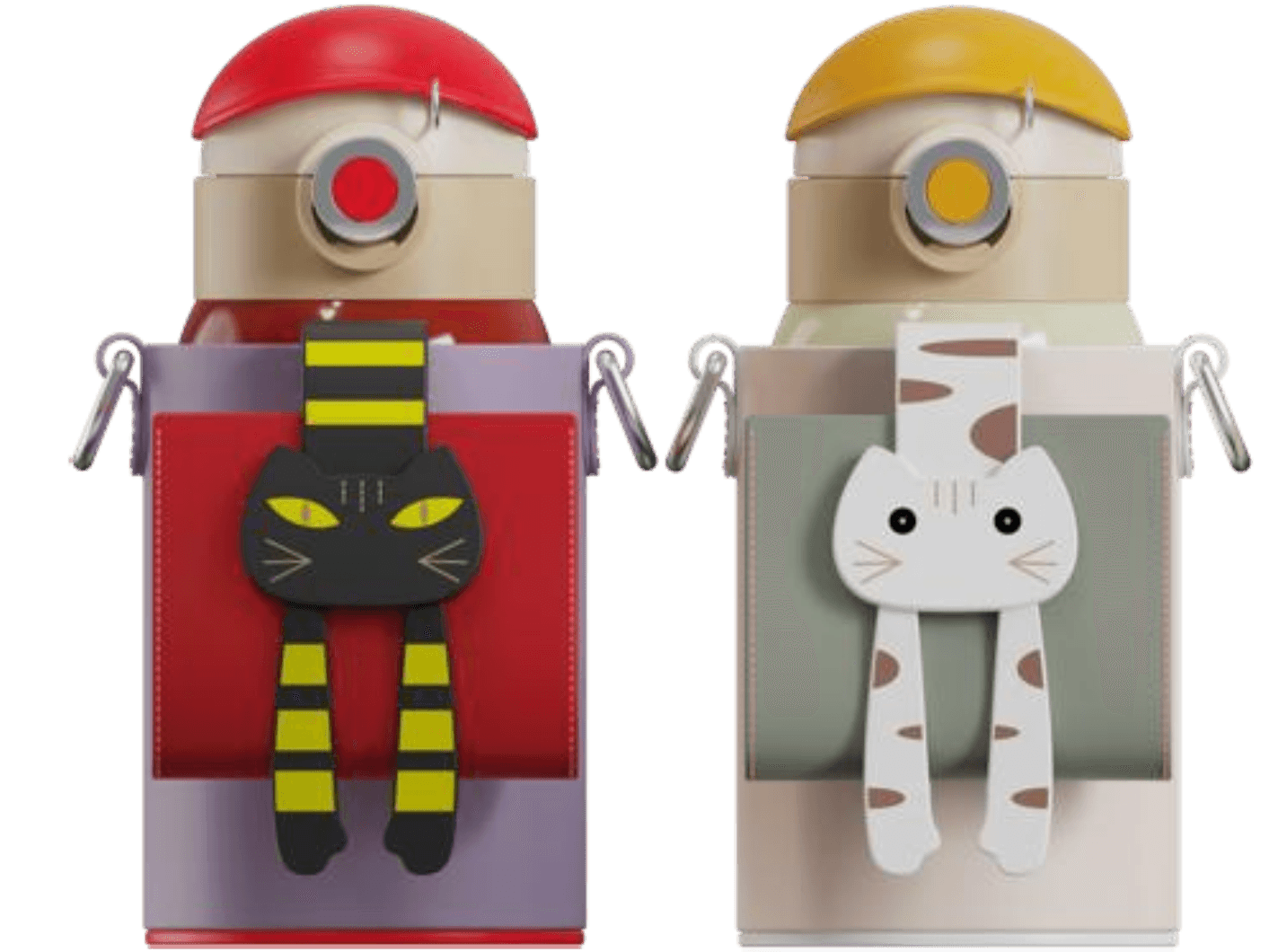 Lying Cat Thermos Cup With Sleeve.