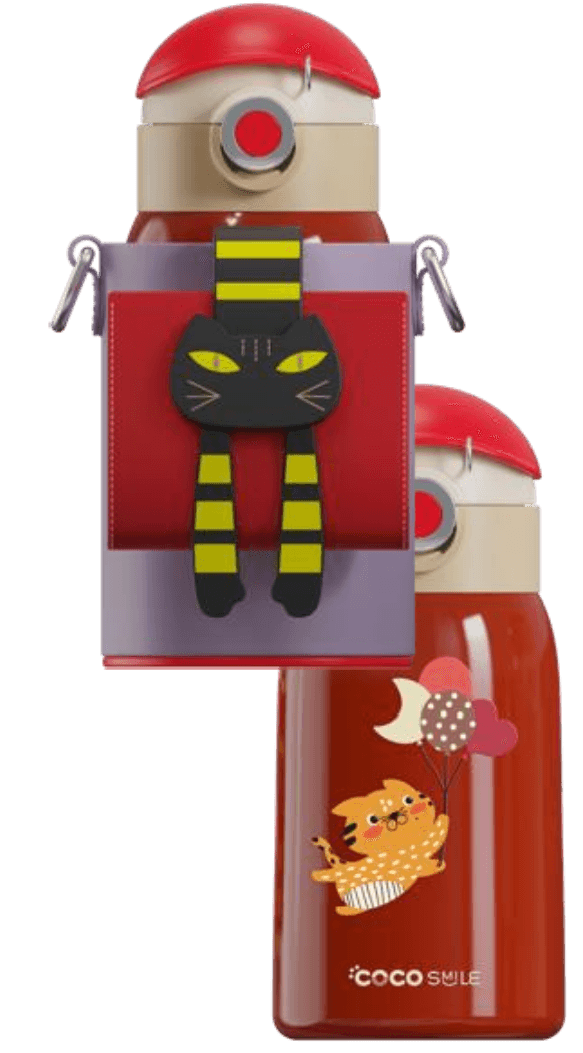 Lying Cat Thermos Cup With Sleeve.