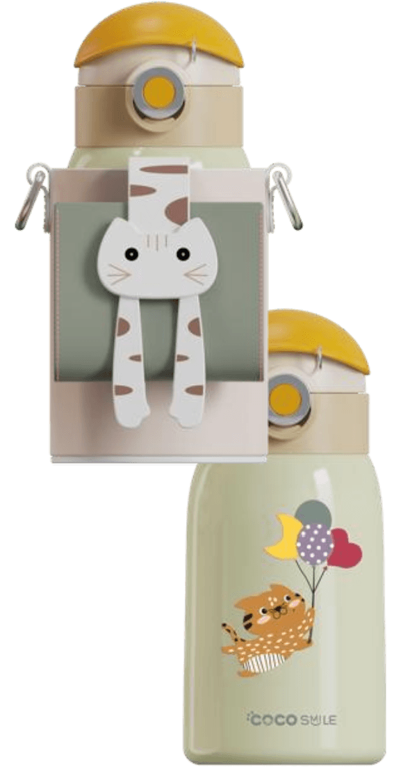 Lying Cat Thermos Cup With Sleeve.