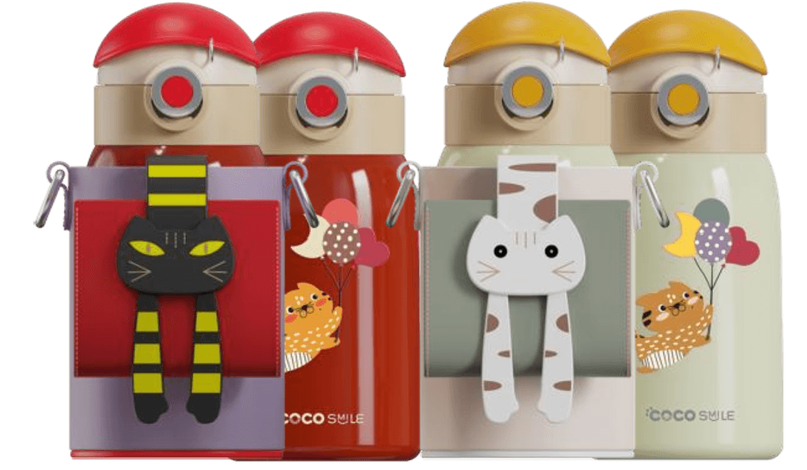 Lying Cat Thermos Cup With Sleeve.