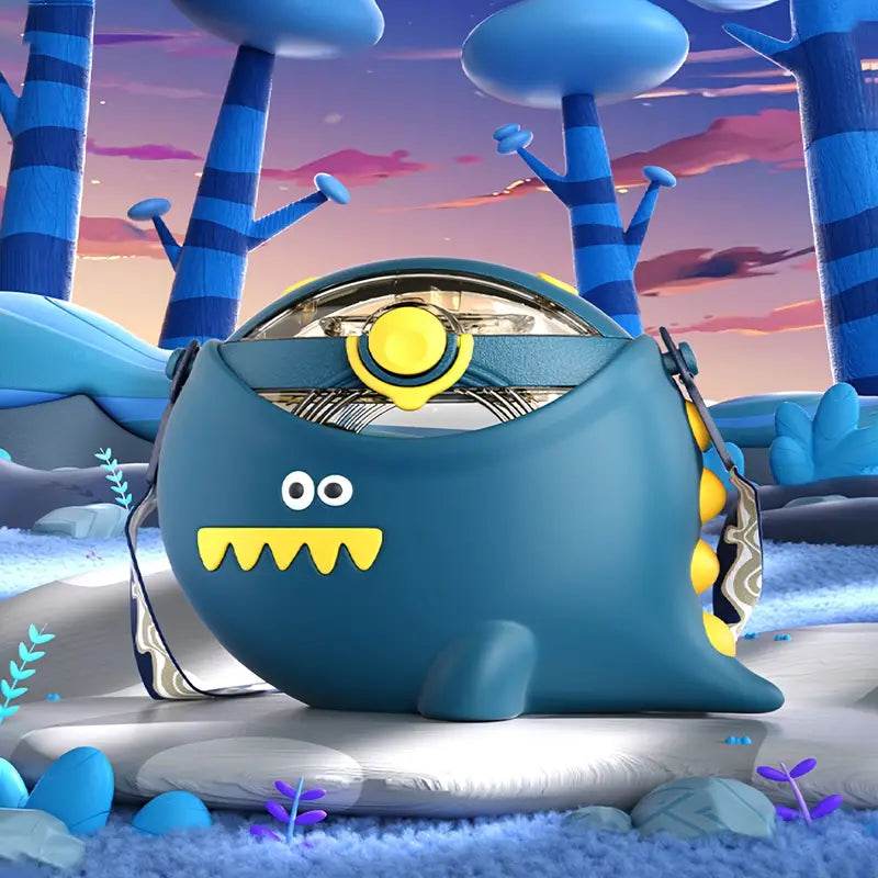 Dinosaur Round Bottle with Lanyard.