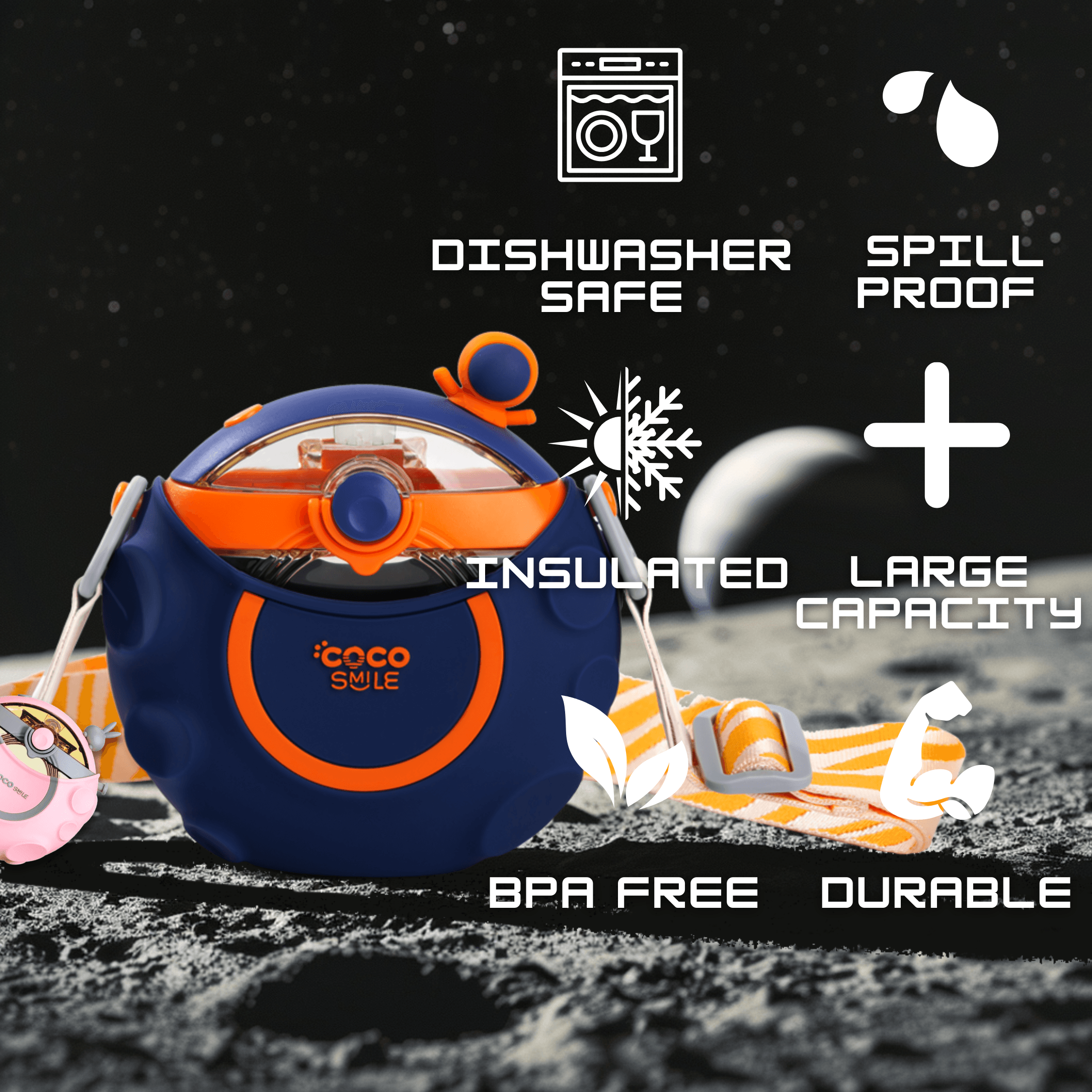 Astronaut Straw Round Bottle.