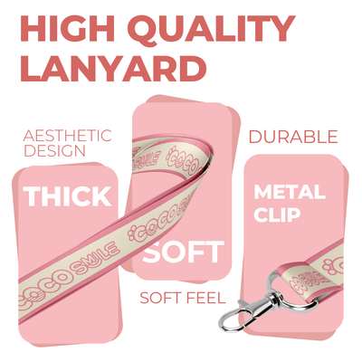 Soft carrying lanyard for the Coco Cap Squeaker bottle with metal clip
