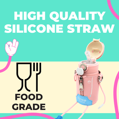 Coco Puppet Fairy kids water bottle with food-grade silicone straw