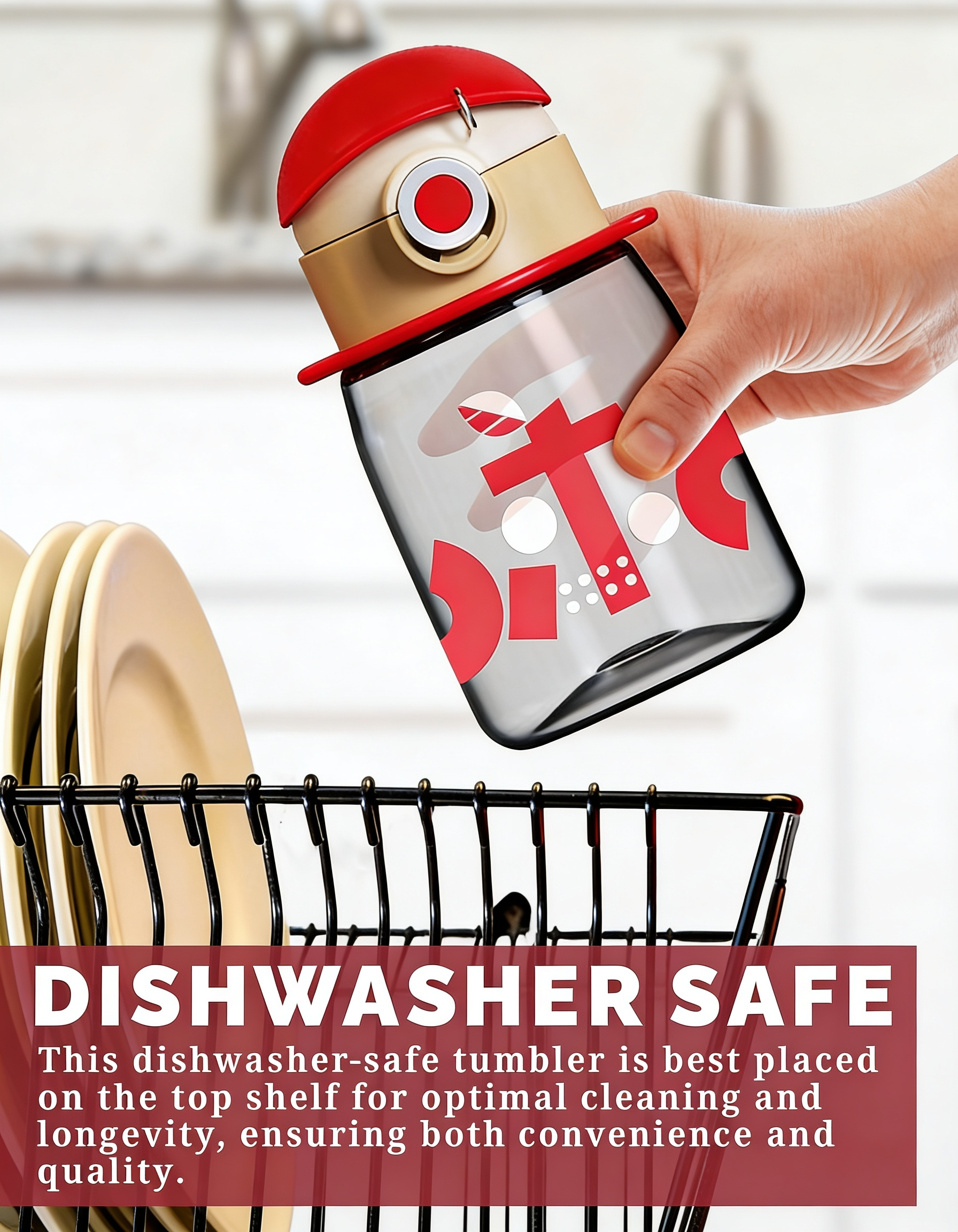 Coco Cap Exquisite Kids Water Bottle (15 oz) – Spill-Proof Straw Bottle with Lanyard, BPA-Free, Dishwasher Safe, Push-Open Lock Lid