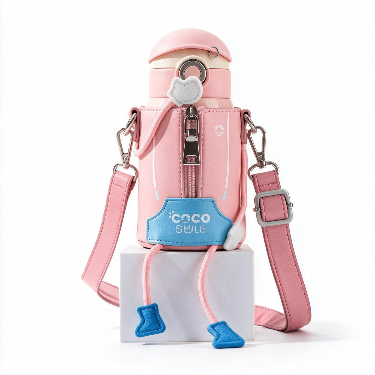 Coco Puppet Fairy Kids 316 Stainless Steel Water Bottle with Silicone Straw & Character Sleeve