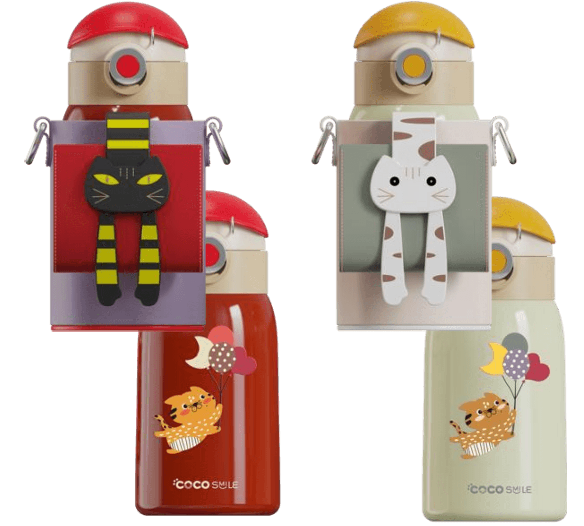 Lying Cat Thermos Cup  With Sleeve.